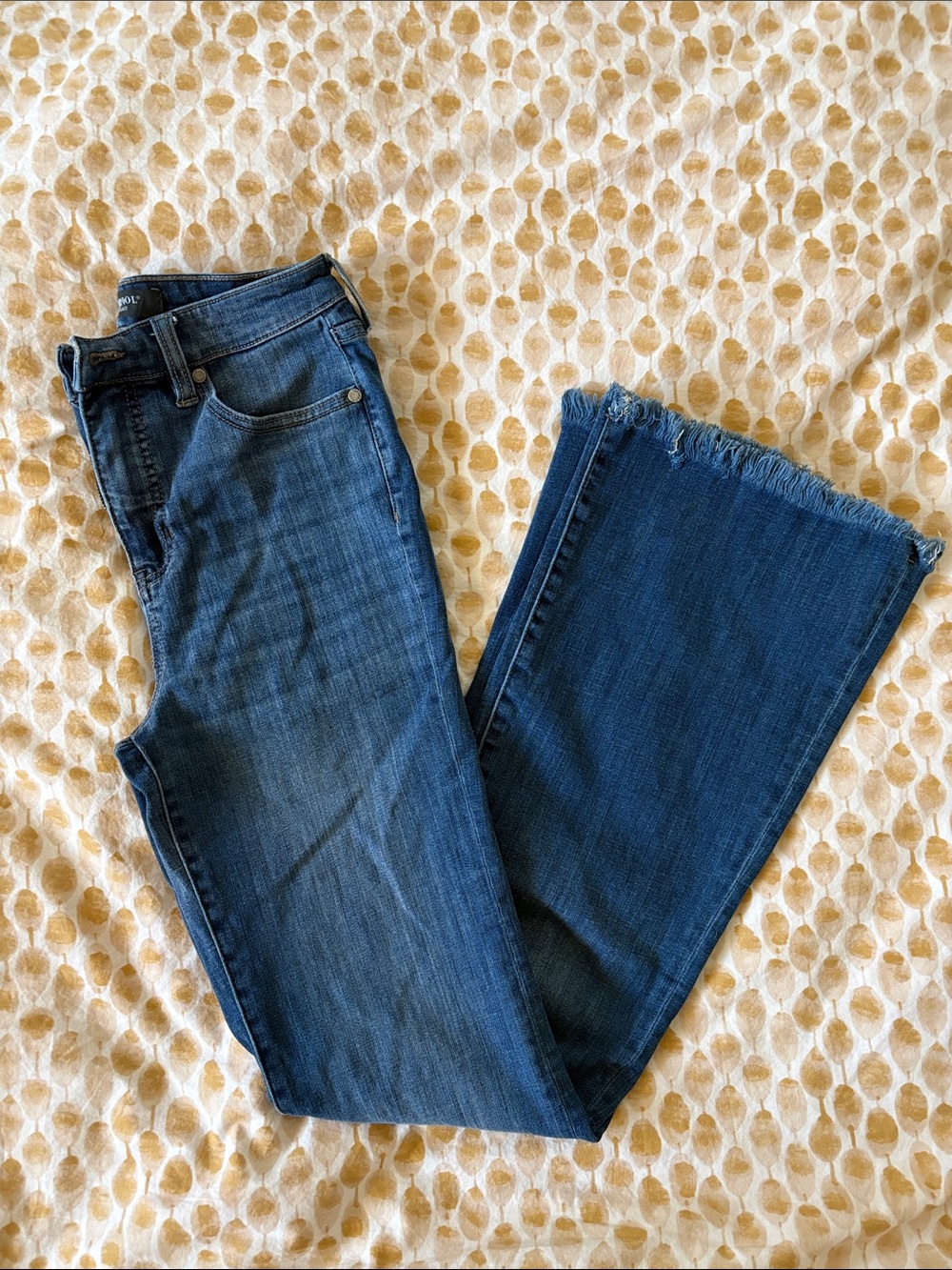 Liverpool Jeans Company Dark Blue Frayed Wide Leg Jeans